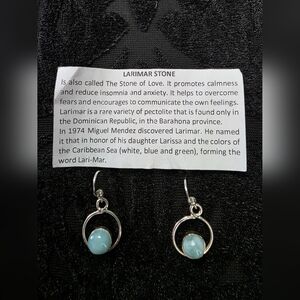 Larimar Stone Earrings From Punta Cana DR